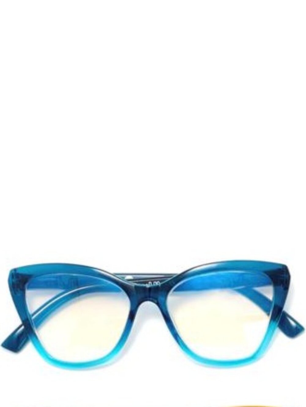 JOY MANGANO Blue Gradient Crystal Cat Eye Blue-Light Reading Glasses: +3.50**NEW - Picture 2 of 3